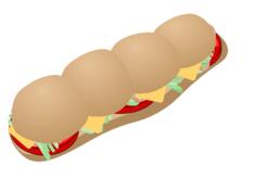 Vector illustration of submarine sandwich
