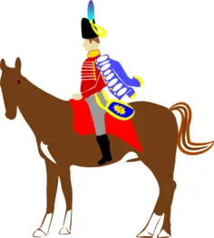 Vector illustration of national guard on horse