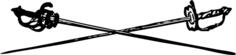 Crossed swords vector image