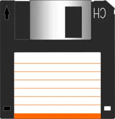 Vector clip art of 3.5 inch floppy disk with label