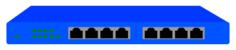 ProSafe 8 Port 10/100 wireless router vector clip art