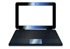 Notebook with blank screen vector drawing