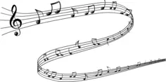 Black and white musical notes vector drawing