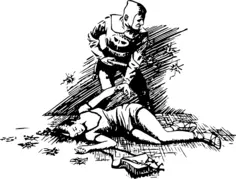 Dead lady and her killer vector image
