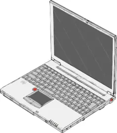 Laptop personal computer vector drawing