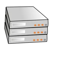 Stacked servers vector illustration