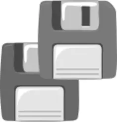 Vector clip art of two computer diskettes