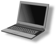 Vector image of front view of laptop PC