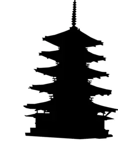 Vector silhouette illustration of pagoda