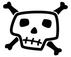 Skull and crossbones vector drawing