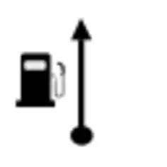 Petrol pump on your left TSD vector sign