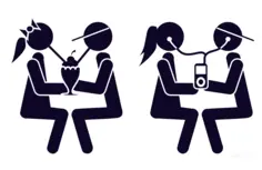 Couple on date vector illustration