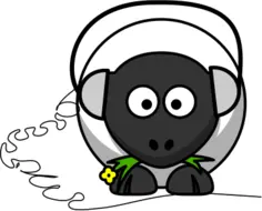 Sheep with headphones