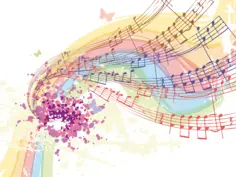 Musical notes pattern vector graphics