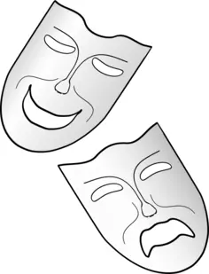 Comedy and tragedy theater masks vector image