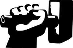 Hammer in hand vector clip art