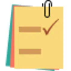 Notes with paperclip vector drawing
