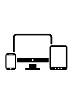 Computer, smartphone and tablet vector icons