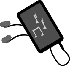 Music player with earphones vector image