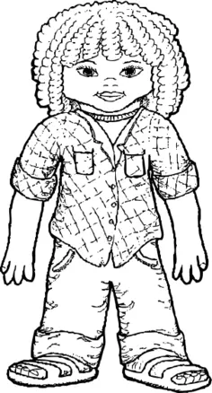 Vector clip art of young girl