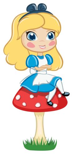 Alice on a mushroom vector image