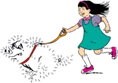 Connect the dots walking the dog vector image
