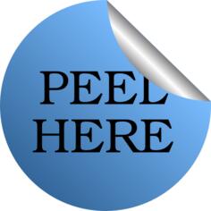 Peel here sticker vector illustration