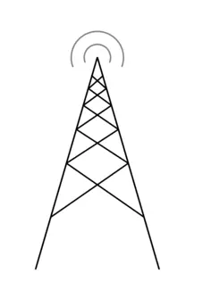 Radio transmission antenna vector image