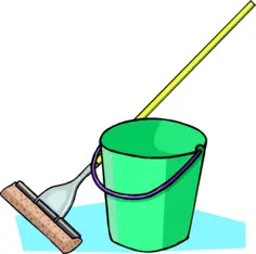 Mop and bucket vector graphics