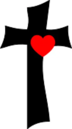 Cross with heart vector illustration