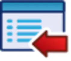 Back or left red vector icon