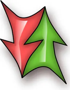 Double arrows set vector graphics