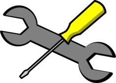Screwdriver and wrench vector icon