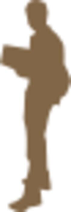 Silhouette of student vector clip art