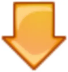 Orange arrow pointing down vector clip art