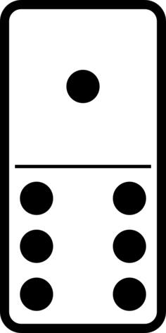 Domino tile 1-6 vector graphics