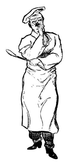 Pondering chef vector drawing