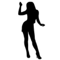 Vector silhouette of a lady in high heels