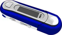 Blue MP3 player vector clip art
