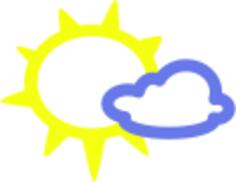 Sunny with some clouds weather symbol vector image
