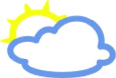Light clouds with some sun weather symbol vector image