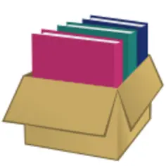 Box with folders vector drawing