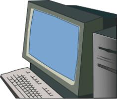 Desktop computer vector drawing