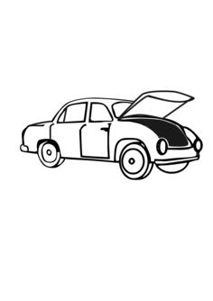 Car with open trunk vector clip art