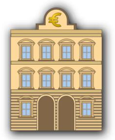 Bank building illustration