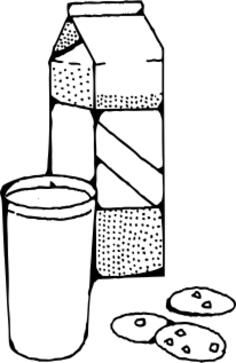 Milk and cookies vector clip art