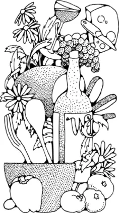 Vector illustration of selection of food