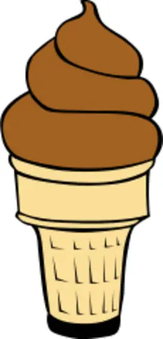 Chocolate ice cream in cone vector image