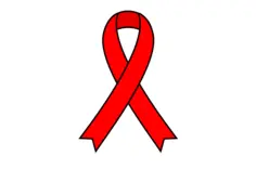 Red awareness ribbon vector image