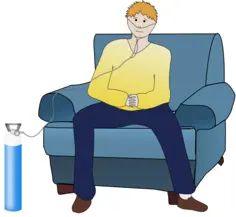 Vector illustration of pulmonary disease patient